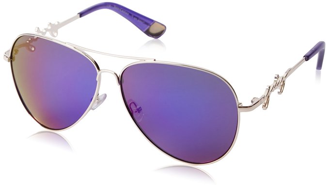 Juicy Couture womens Gold, Grey and Purple Aviator Sunglasses