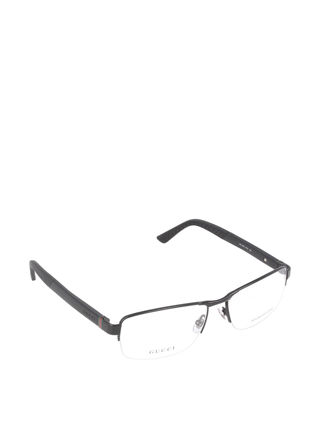 Gucci Metal Black Rimless Glasses